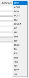 Formate zur Konvertierung in Calibre